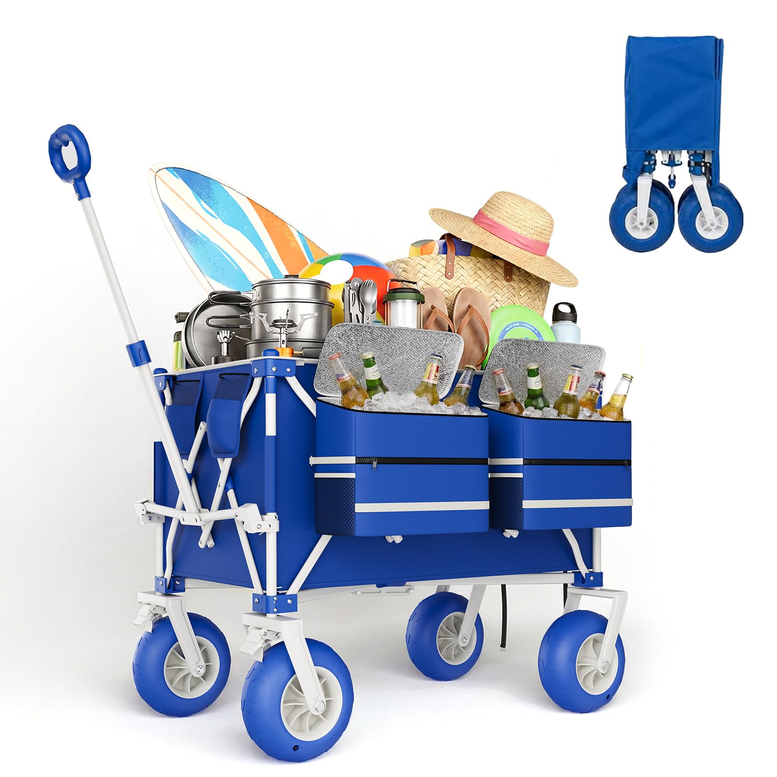 헤비듀티 비치 웨건 카트 460LBS 접이식 유틸리티  - Sports Equipment Trolley 리뷰 및 가격