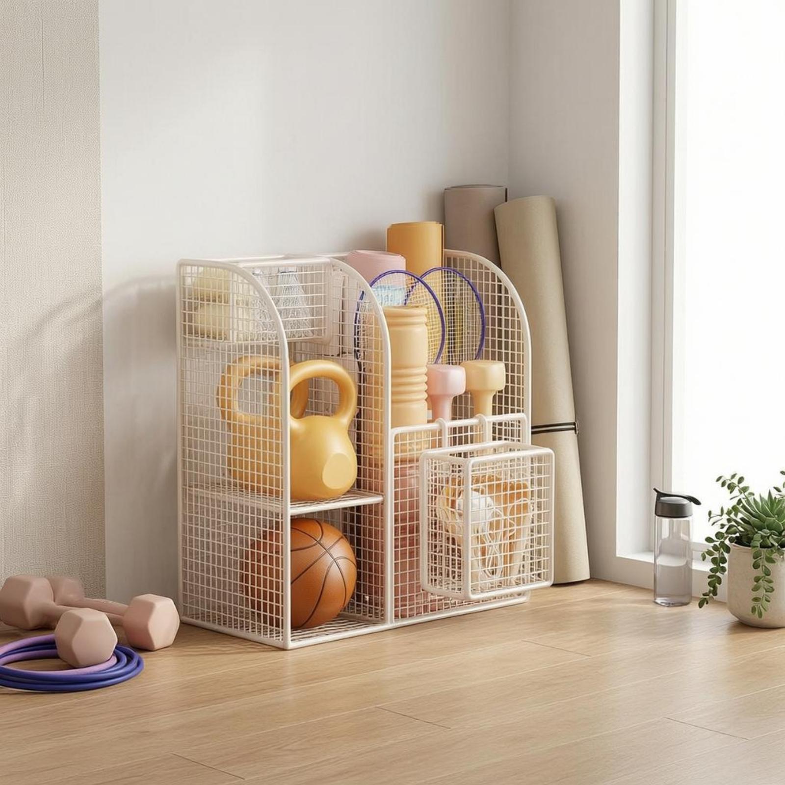 집 운동실에서 요가 매트와 운동 장비를 보관할 수 있는 - Sports Equipment Storage Rack 리뷰 및 가격
