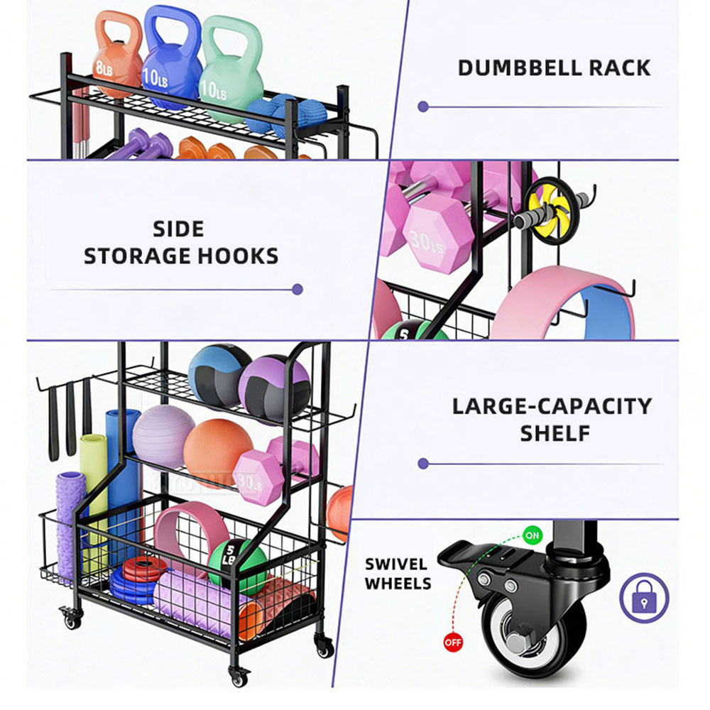 윤린리 헬스장 덤벨 요가 매트 보관대 축구 농구 보관  - Sports Equipment Trolley 리뷰 및 가격